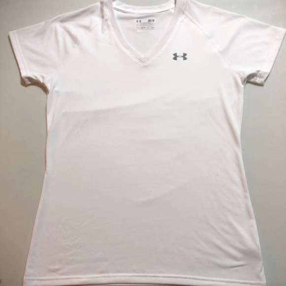 Under Armour Tops - White Under Armour V-Neck Breathable T-Shirt Under Armour Tops - White Under Armour V-Neck Breathable T-Shirt